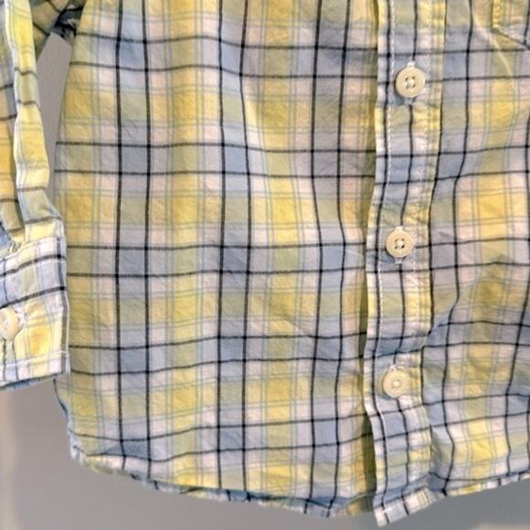 Gymboree Blue/Yellow Plaid Button Down Dress Shirt 12-18 Month - Picture 6 of 8